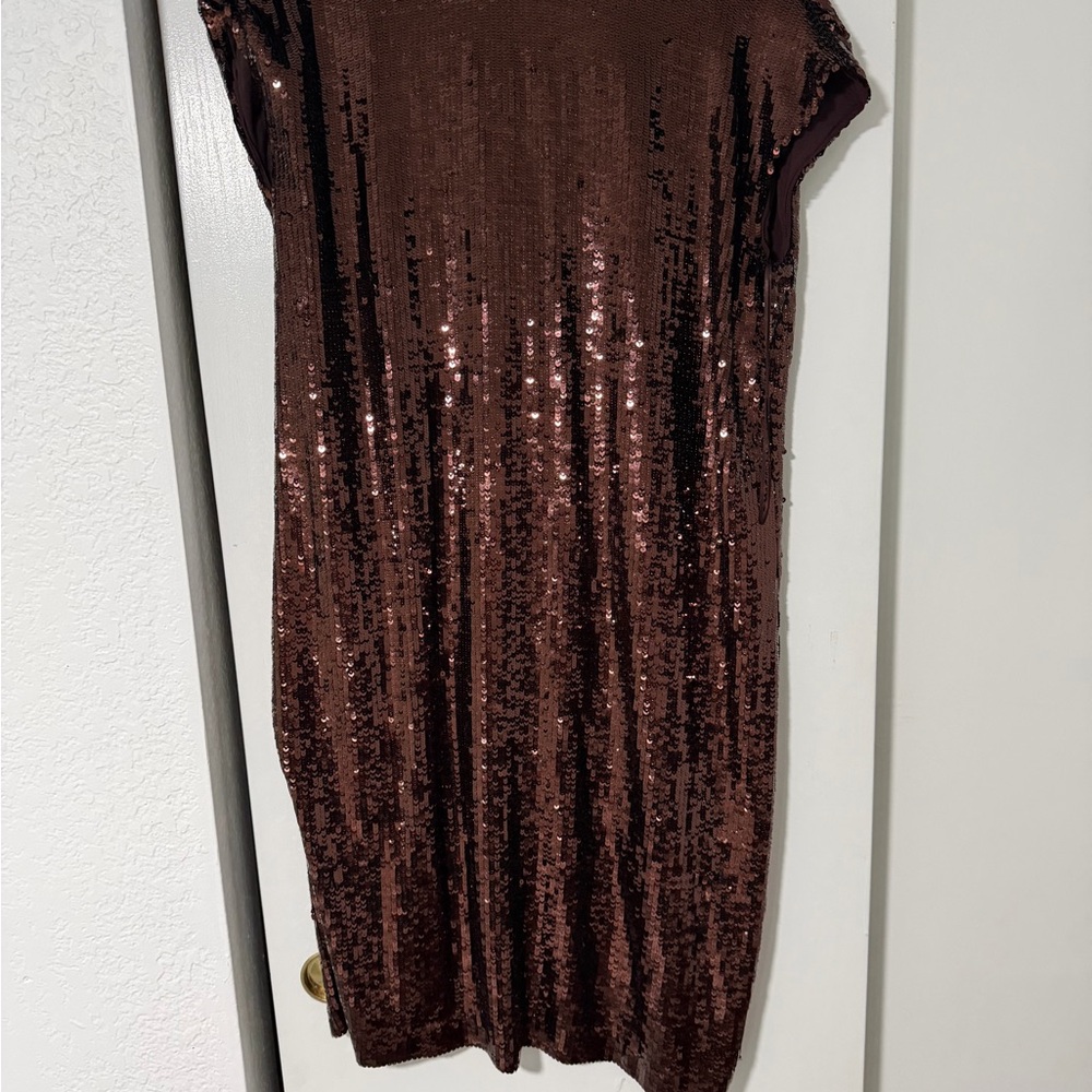 Anthropologie Maeve Sequin Chocolate Dress